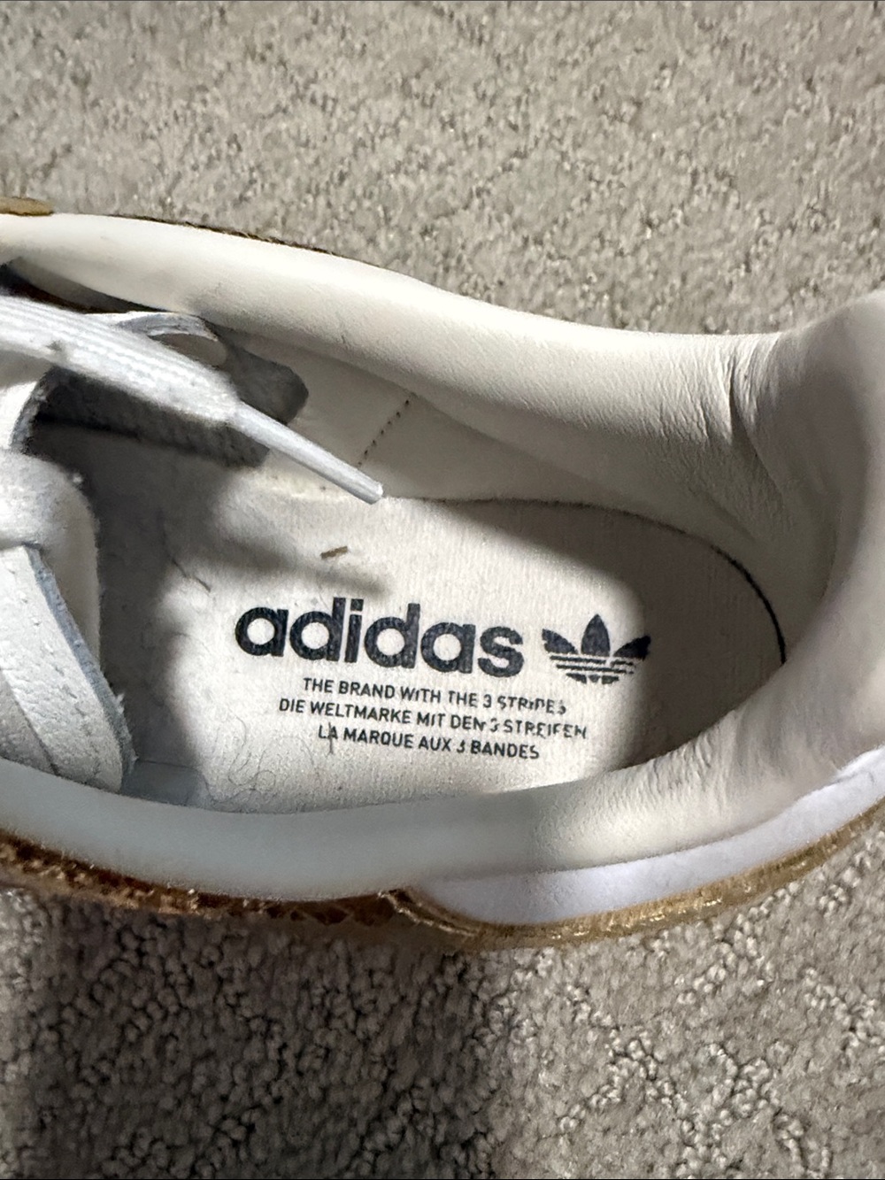 adidas Gold Metallic Samba Sneakers with White Stripes - Picture 2 of 5